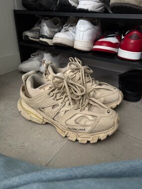 Balenciaga Beige Multi-Panel Runner Sneakers